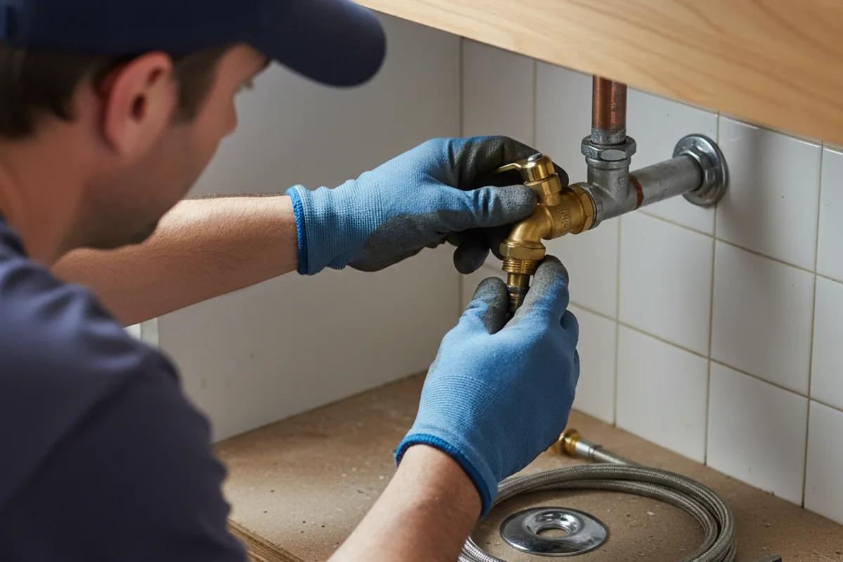 Shutoff valve and fitting work during Emergency Plumbing in Eden
